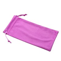 Pochette à lunettes en velours microfibre personnalisable avec cordon de serrage, colorée, portable, étui à lunettes