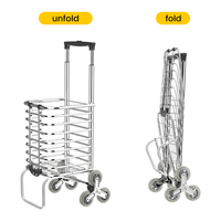 Chariot de courses pliable Lupai 35L OEM pour escaliers, 6 roues, capacité 40 kg, en aluminium/PVC, pour le transport de marchandises et le rangement