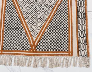 Indian Kilim Style Cotton Dhurrie <b>Rug</b> Hand Block Printed Handmade Carpet <b>Boho</b> Floor <b>Rug</b> Home Decor - Product Image 5