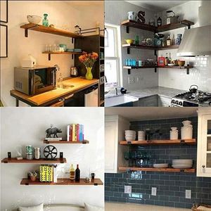 WEKIS Supports muraux décoratifs en métal pour étagères flottantes, supports triangulaires pour portes en bois, cornières d'étagère flottante - Product Image 5