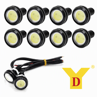 23MM Adlerauge LED-Licht Flugzeug-Blitzleuchte 12V 1,5W Aluminium Schwarz 8-teiliges Set 7 Farben Adlerauge-Licht DRL Markierungsleuchte