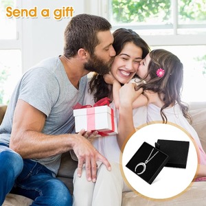 Jewelry gift <b>box</b> cardboard jewelry, necklace jewelry gift <b>box</b> (<b>black</b>) can be customized according to needs - Product Image 6