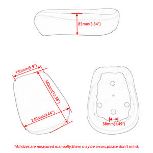 Cuscino per Sedile Posteriore Passeggero Moto Compatibile con <span class=keywords><strong>Yamaha</strong></span> <span class=keywords><strong>XVS</strong></span> <span class=keywords><strong>650</strong></span> e V-Star <span class=keywords><strong>650</strong></span> 1998-2022 1999-2021 - Product Image 3