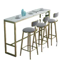 En gros nordique marbre minimaliste barre Table et chaise en métal café café Restaurant Pub meubles barre Table ensemble comptoir