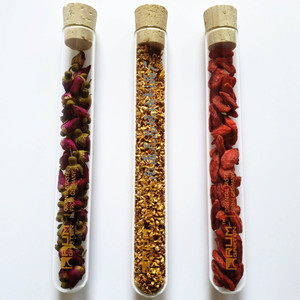 Tubo de ensayo de vidrio Tianjing de 20x150 mm con tapón de corcho para envasado de té de flores y flores secas - Product Image 1