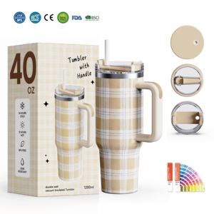 Vaso de Viaje Personalizado de Acero Inoxidable de 40 oz, de Lujo, Libre de BPA, Aislado al Vacío, con Asa, para Exteriores, con Logotipo Impreso, para Café - Product Image 3