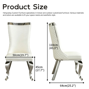 Chaises de salle à manger de restaurant de luxe modernes, design commercial pour hôtel, dossier haut, revêtement en cuir, <span class=keywords><strong>pieds</strong></span> en acier inoxydable - Product Image 6