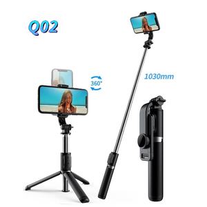 Bâton de <span class=keywords><strong>selfie</strong></span> extra long de 42 pouces certifié CE <span class=keywords><strong>Q02</strong></span> avec trépied 360 rotation en acier inoxydable léger pliable - Product Image 1