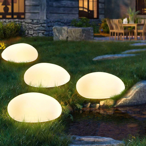Lampe solaire de jardin en verre givré blanc, étanche, sans fil, décorative, pour pelouse - Product Image 4