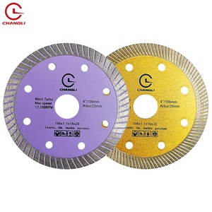 Thiết Kế Mới Lưới Turbo 4Inch 106Mm Siêu Mỏng 1.1Mm 1.2Mm Phân Khúc Độ Dày Kim Cương Saw Blade Cho Cắt Sứ Gạch - Product Image 2