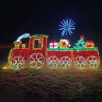 Decoración Navideña Comercial LED para Exteriores, Tren 2D, Decoración Festiva para Parques Temáticos, Centros Comerciales, Proyecto de Espectáculo de Luces a Gran Escala