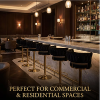 Meubles de salle à manger, tabouret de bar en velours de luxe avec dossier, style nordique, hauteur réglable, chaise de bar de cuisine