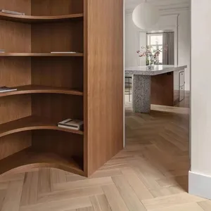 Parquet d'ingénierie à chevrons en chêne blanc européen inachevé flooring-900X150 salon design de style moderne de haute qualité