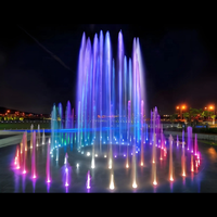 Fontaine musicale de jardin en acier inoxydable Optimum Show Dry Floor Deck, fontaine d'eau dansante pour extérieur, à vendre