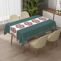 Nappe jetable imperméable et résistante à l'huile RNPT à motif floral tissé rouge pour mariage, fête, banquet, usage domestique