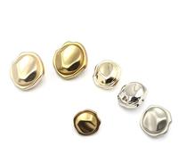 14MM 16MM 18MM 20MM 22MM 24MM 25MM Kancing Logam Perak Emas Dekoratif Cerah Tidak Beraturan untuk Pakaian Kancing Jahit Logam