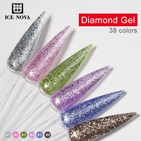 Vente en gros de gel à ongles pailleté aux couleurs foncées, marque privée, gel à ongles diamant pour design d'ongles, sans HEMA, sans TPO, 1 kg en vrac