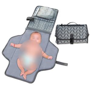 Almohadilla de cambio portátil impermeable de viaje para recién nacido con dosel, bolsa de almacenamiento multiusos - Product Image 2