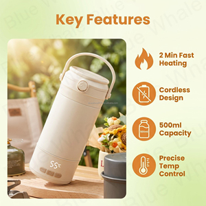 Chauffe-lait portable à large ouverture 2026, 4500 mAh x <span class=keywords><strong>4</strong></span> batteries, chauffe-aliments portable pour bébé, rechargeable par USB pour l'extérieur, l'hôtel, l'avion - Product Image 4