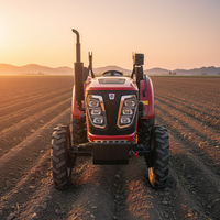Tracteur agricole miniature 4x4 de marque chinoise homologué CE, 90 ch, avec chargeur frontal, pelle arrière et cabine
