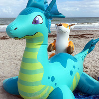 Grand dragon marin gonflable à chevaucher, bateau gonflable géant en forme d'animal pour la décoration de fête estivale à la piscine