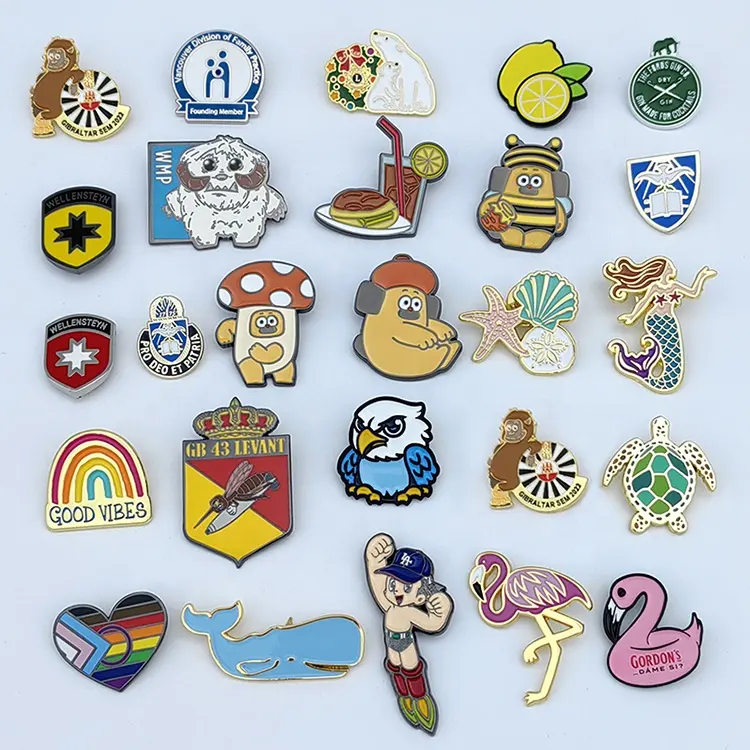 Manufacturer Custom Lapel Pin Badges Labels Design Your Own Logo Metal Crafts Soft Enamel Pins