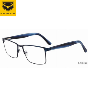 New kích thước lớn retro cổ điển kim loại Crafted khung quang học hợp thời trang Mens vuông Nửa rim Eyewear với đa màu sắc tùy chọn Kính - Product Image 4