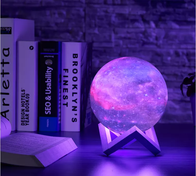 New Arrival Best Sellers Portable Wireless Speaker 7 Colors LED Light 3D Moon Light bluetooth Speaker for Sleep