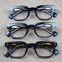 Nouvelle Monture de Lunettes de Vue Rétro Épaisse en Acétate Forme Rectangulaire pour Hommes et Femmes, Forme Visage Diamant Noir