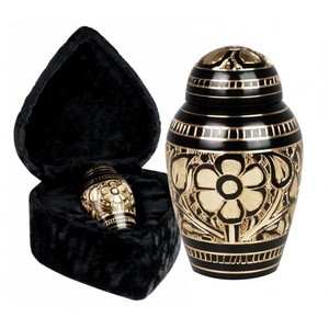 Ramo de flores doradas más vendido, urna para adultos hecha a mano de latón, soporte para cenizas modernas americanas para adultos, propósito funerario de aluminio colorido - Product Image 1