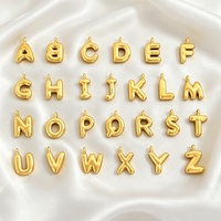 Collier pendentif lettre anglaise en acier inoxydable plaqué or 18 carats, chaîne bambou, accessoires minimalistes DIY, fabriqué en Chine, le plus vendu