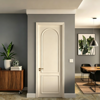 Porte intérieure en bois de design français, peinte en noir, avec arche supérieure intégrée, pour maisons