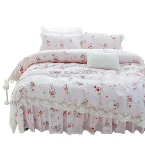 Wholesale New Luxury Fashionable Silky Lace Cotton Bedspread Bed Cover Bed Skirt