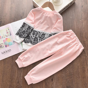 Conjunto de Ropa para Niñas 2022, Sudadera de Manga Larga con Encaje + Pantalones con Letras, Conjunto de 2 Piezas para Primavera y Otoño - Product Image 2
