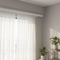 Rails de rideaux télescopiques de style moderne, montage au plafond ou au mur, rail simple et droit pour porte coulissante