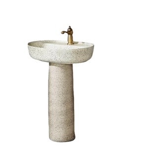 Lavabos de Pedestal para el Hogar, Estilo Chino Moderno, Lavabo de Cerámica de un Solo Orificio, Montado en el Suelo, para Baño o Exterior, Cerámica de Jingdezhen - Product Image 1