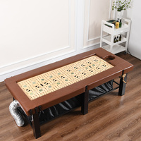 Table de massage pour moxibustion avec tuyau d'évacuation, en cuir PU, structure robuste pour usage professionnel en clinique de TCM, spa et salon
