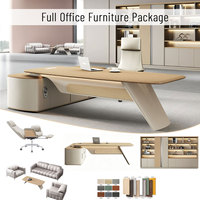Bureau de direction en L de luxe, poste de travail exécutif, bureau de gestionnaire et bureau de direction avec design modulaire pour bureau de patron