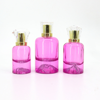 Vente en gros bouteille de parfum en verre transparent et coloré de cylindre unique de 30ml 50ml 100ml flacon pulvérisateur de parfum à sertir avec bouchon