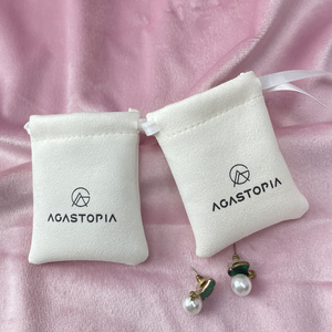 Custom logo Printed <b>White</b> Soft Drawstring Velvet <b>Bag</b> Pouch Necklace Jewelry <b>Bag</b> Tarot Pouch Drawstring <b>Small</b> Velvet Gift <b>Bag</b> - Product Image 6