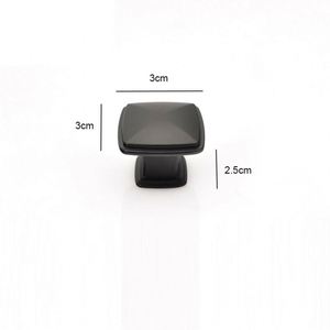 Poignées de meuble noires WEKIS, 4 pouces, pour tiroirs et armoires, quincaillerie de commode noire, minimalistes, carrées, à trou unique, en fer - Product Image 4