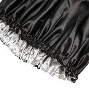 <span class=keywords><strong>Bonnet</strong></span> de nuit pour femmes, accessoire en <span class=keywords><strong>Satin</strong></span> de soie, Double couche, avec bande élastique, à la mode <span class=keywords><strong>Amazon</strong></span> 100% - Product Image 4