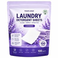 Feuilles de lessive jetables RUIQI en gros, écologiques, hypoallergéniques, naturelles, à faible mousse, détachantes et solubles, 80%