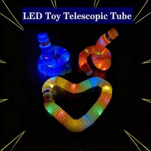2.9 Işıklı Plastik Çekme Tüpü Oyuncak Çocuklar için Stres Giderici Oyuncak Gerilebilir, Birleştirilebilir, Sıkılabilir Oyuncak Stres Giderici Oyuncak - Product Image 1