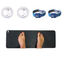 Petit tapis de mise à la terre respirant pour voiture/souris/clavier, coussin en cuir conducteur de mise à la terre, thérapie améliorant le sommeil avec cordon de 15 pieds