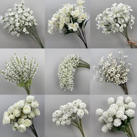 Bunga Putih, Dekorasi Bunga Campuran dengan Mawar, Lily, dan Phalaenopsis, Bunga Palsu untuk pajangan musiman, Dekorasi Hotel, Rumah, dan Pesta