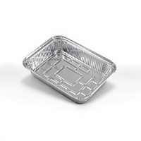 Barquette jetable en aluminium 1900 ml, plaque de cuisson oblongue avec couvercles transparents, compatible four, qualité alimentaire