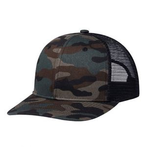 Gorras Personalizadas al por Mayor, Gorra Richardson 112 Negra con Parches de Camuflaje, Gorra Snapback con Visera Curva, Gorras Trucker Personalizadas - Product Image 1