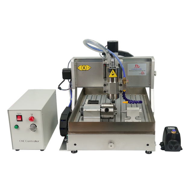 3axis 4axis Mini CNC Milling Machine USB Mach3 Control LY 3040 Metal Carving Machine With 800W Water Cooling Spindle