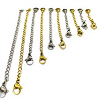 Composants d'accessoires de bijoux DIY transfrontaliers en acier inoxydable électroplaqué et acier titane, avec fermoir mousqueton double tête